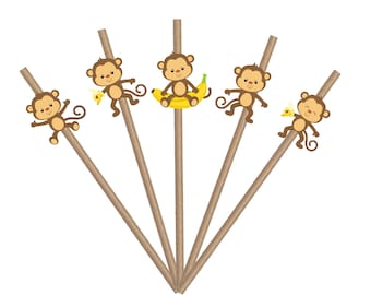 10 PCS Jungle Animals Monkey for Baby Shower , 1st Birthday | Monkeys Theme Baby Shower Party Supplies and Party Decorations