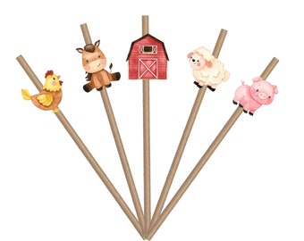 10 PCS Farm Animals for Baby Shower , 1st Birthday | Barnyard Theme Baby Shower Party Supplies and Party Decorations