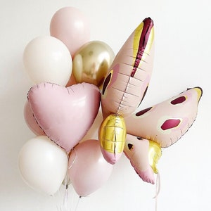 Elegant Butterfly and Heart Balloon Set - Perfect for Baby Showers, Birthdays, and Celebrations