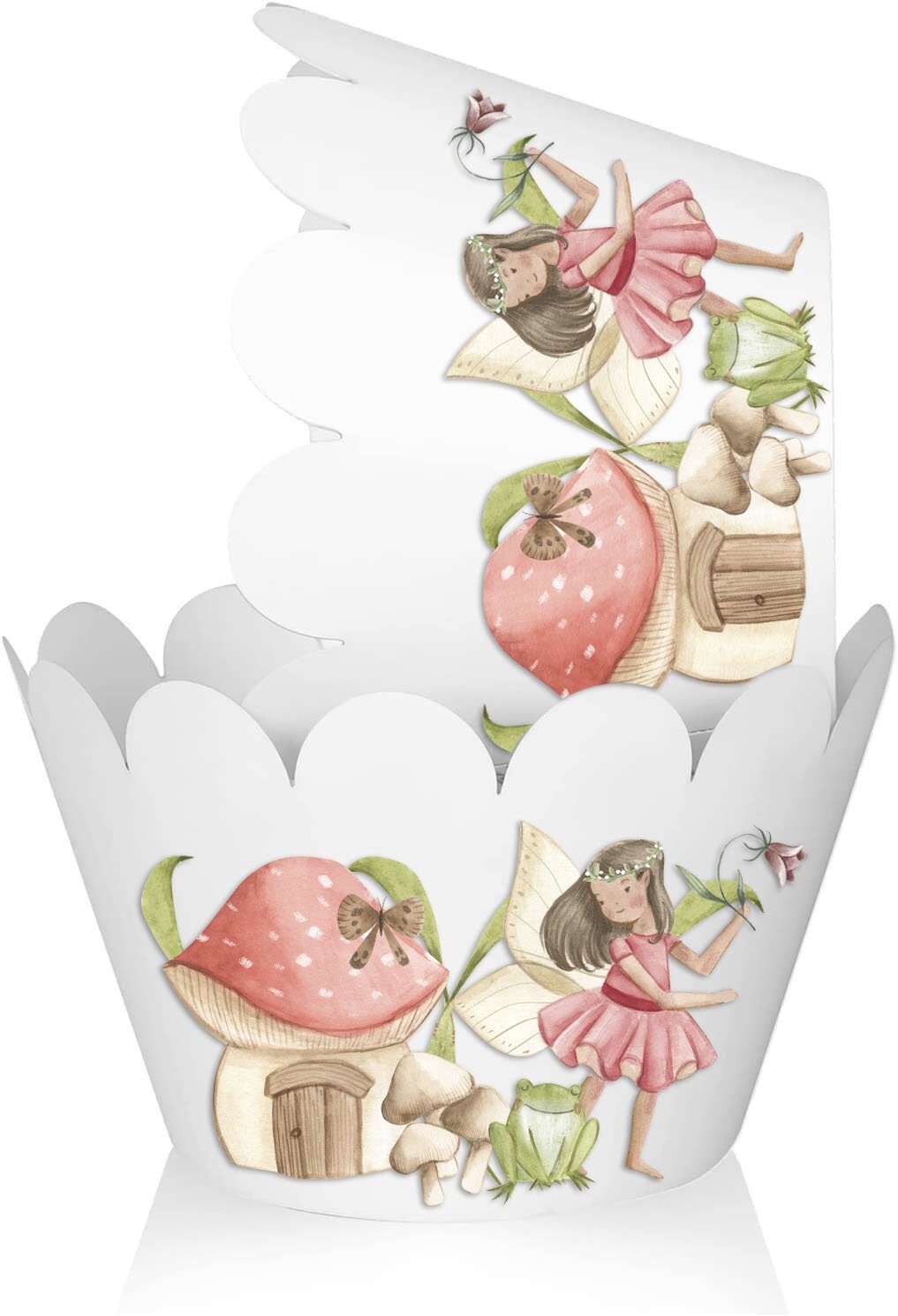 10 Pcs Fairy Cupcake Wrappers Garden Fairies Cupcake Cups for Birthday Baby Shower Party Supplies Fairy Theme Birthday