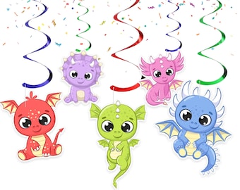 Dragons Streamers Birthday or Baby Shower Party Decorations for kids