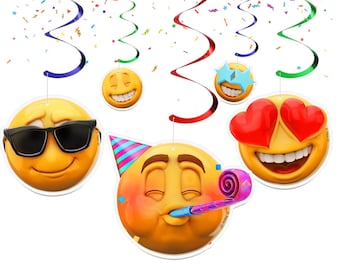 10 PCS NEWMOJI ®  Faces Party Hanging Streamers - Expressive Decor for Your Celebrations!