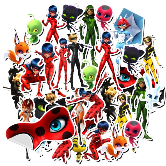 Miraculous Ladybug Stickers, Cartoon Vinyl Decals for Case, Phone, Laptop,  Computer, Water Bottles, Luggage, Gift Bag, Party Favors 