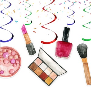 Make up Streamers Birthday Decorations for kids | Beauty Spa Party Swirls | Makeup Party Decorations for Baby Shower , Birthday