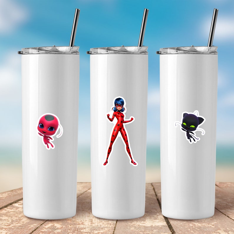 Miraculous Ladybug Stickers, Cartoon Vinyl Decals for Case, Phone, Laptop, Computer, Water Bottles, Luggage, Gift Bag, Party Favors image 3