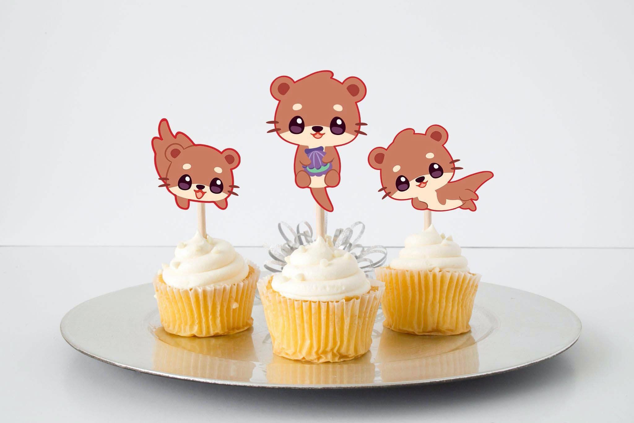  25pcs cute bear Birthday Party Supplies,The cute bear Birthday  Party Cupcake Toppers for Kids Gift Birthday Party Favors : Toys & Games
