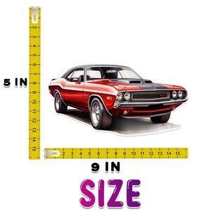 Muscle Car Wall Stickers – Vintage Mustang & Challenger Decal Set 5 ...