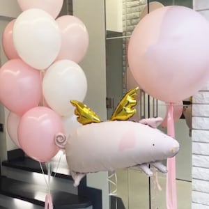 Awesome Flying Pig Balloon Set - Whimsical Decor for Baby Showers & Birthdays - Unique and Playful