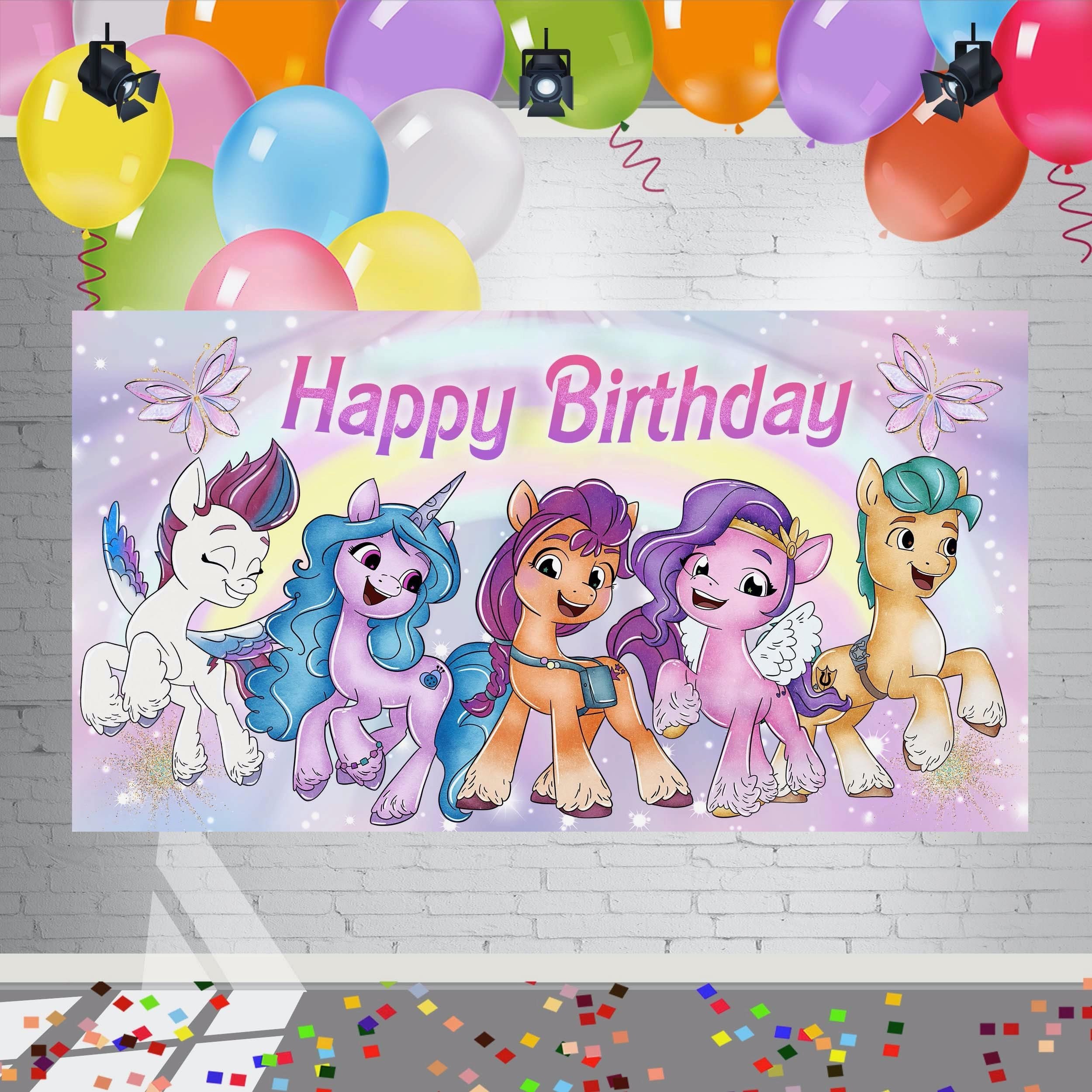 5x3ft Cute Ponies Backdrop for Birthday Party Decoration. - Etsy