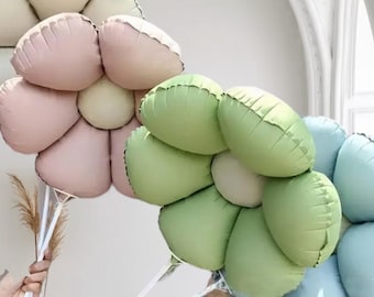 Daisy Flower Balloon Set - Pastel Aluminum Film Balloons for Spring Celebrations, Baby Showers, and Garden Parties