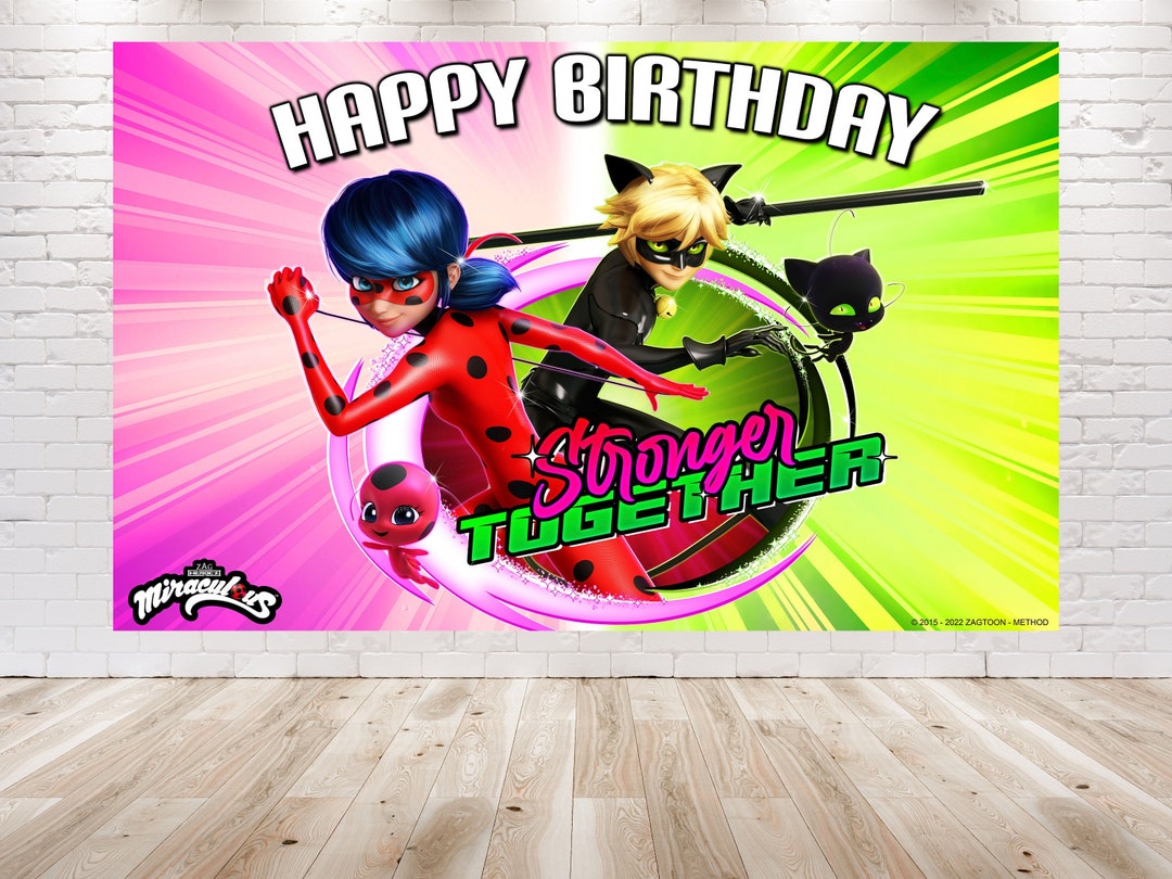 5x3ft Miraculous Ladybug Backdrop for Birthday Party Decorations ...