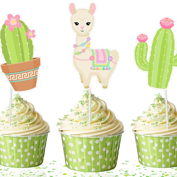 Llama Cupcake Topper - Etsy