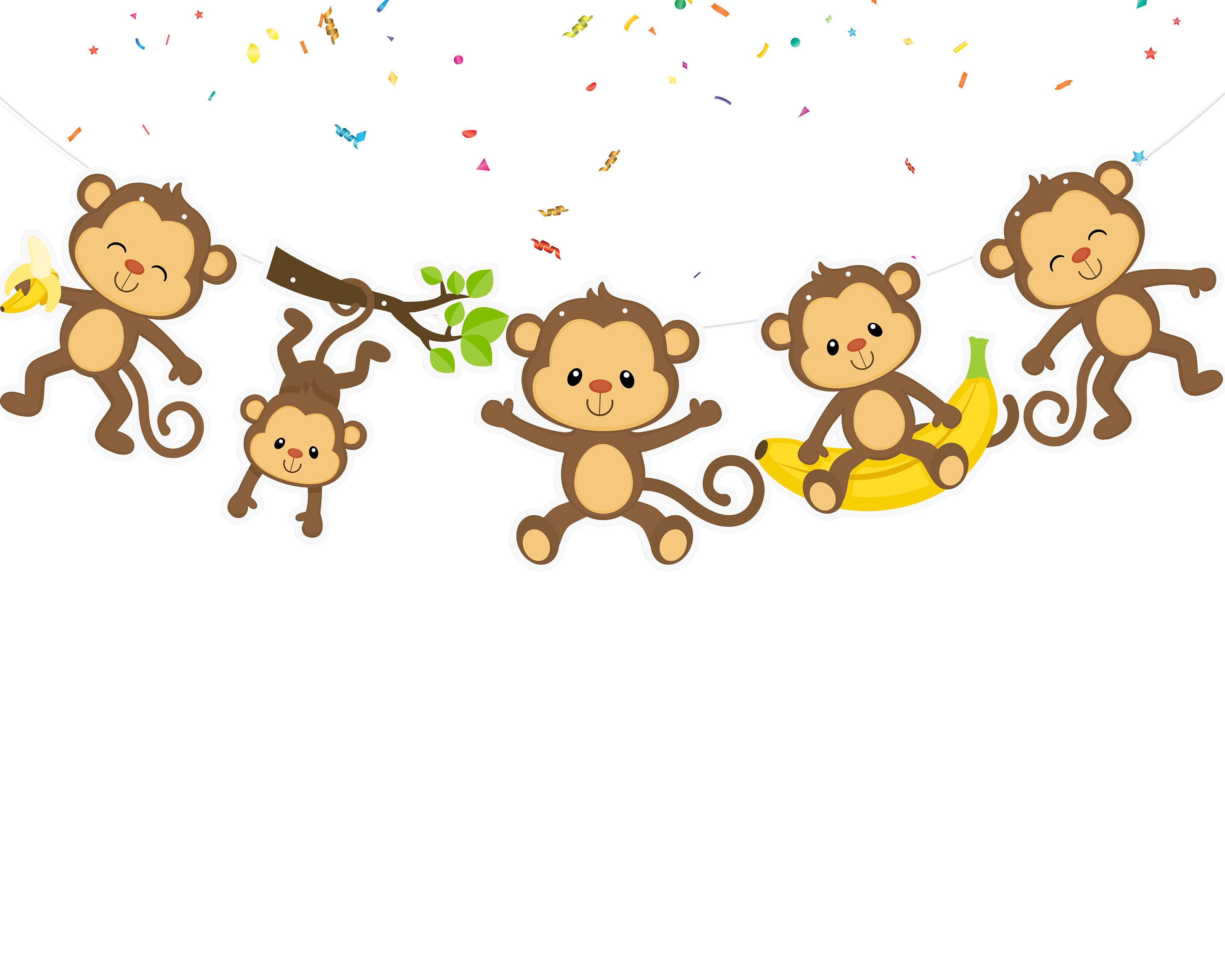Fangleland Monkey Birthday Decorations, Safari