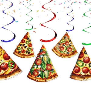 Delicious Pizza Slice Party Streamers - Set of 10 | Fun Food-Themed Decorations for Parties and Events