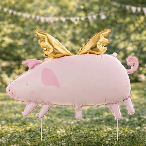 Enchanting Pink Flying Balloon - Dreamy Decor for Baby Showers and Birthday Parties