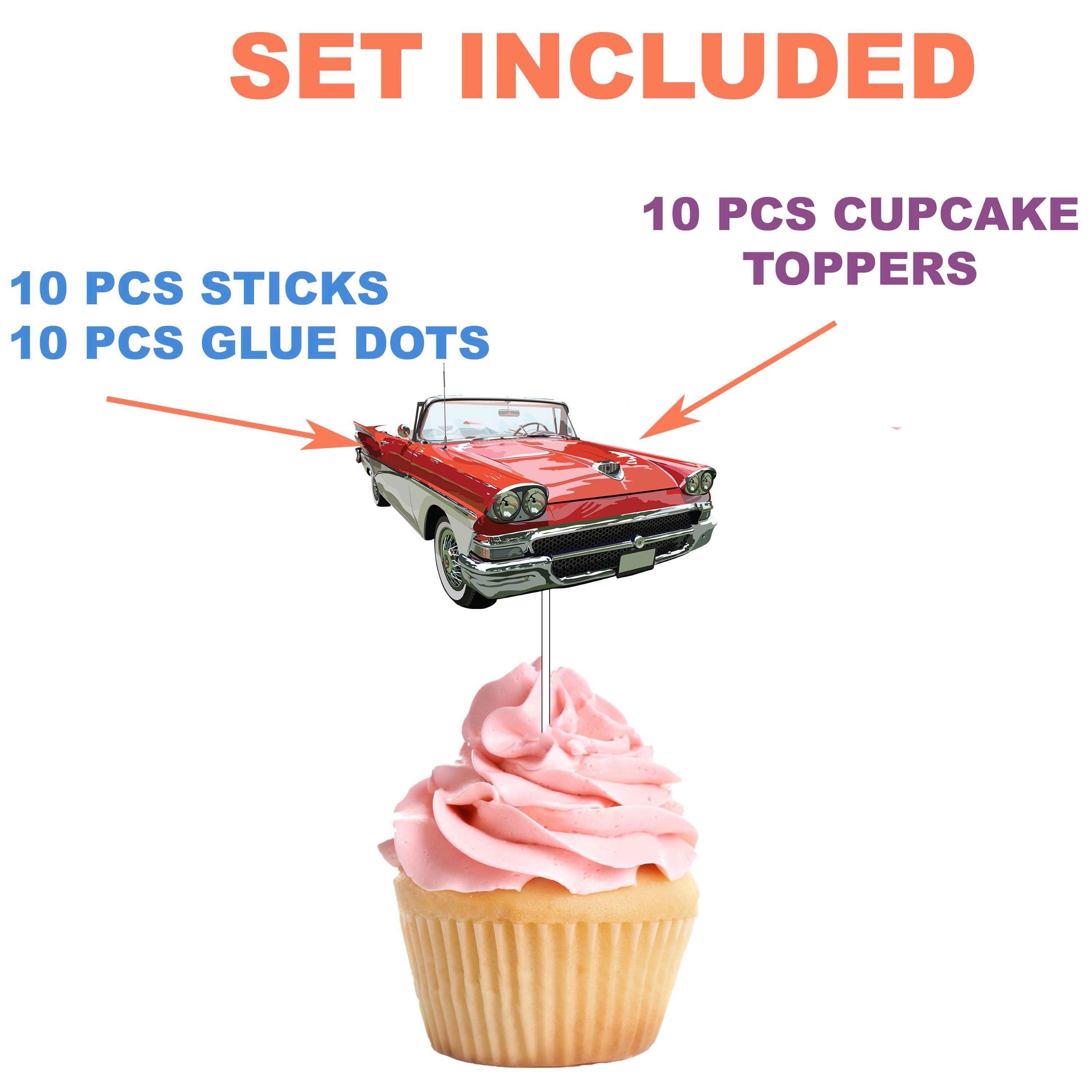 Vintage Classic Car Cupcake Toppers Classic Cars Party | Etsy