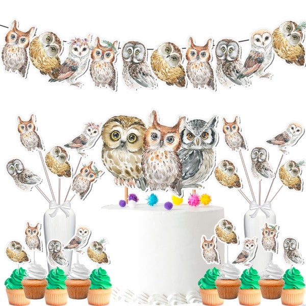 Enchanting Owl Party Decor Set - Whimsical Fun for Birthdays & Baby Showers