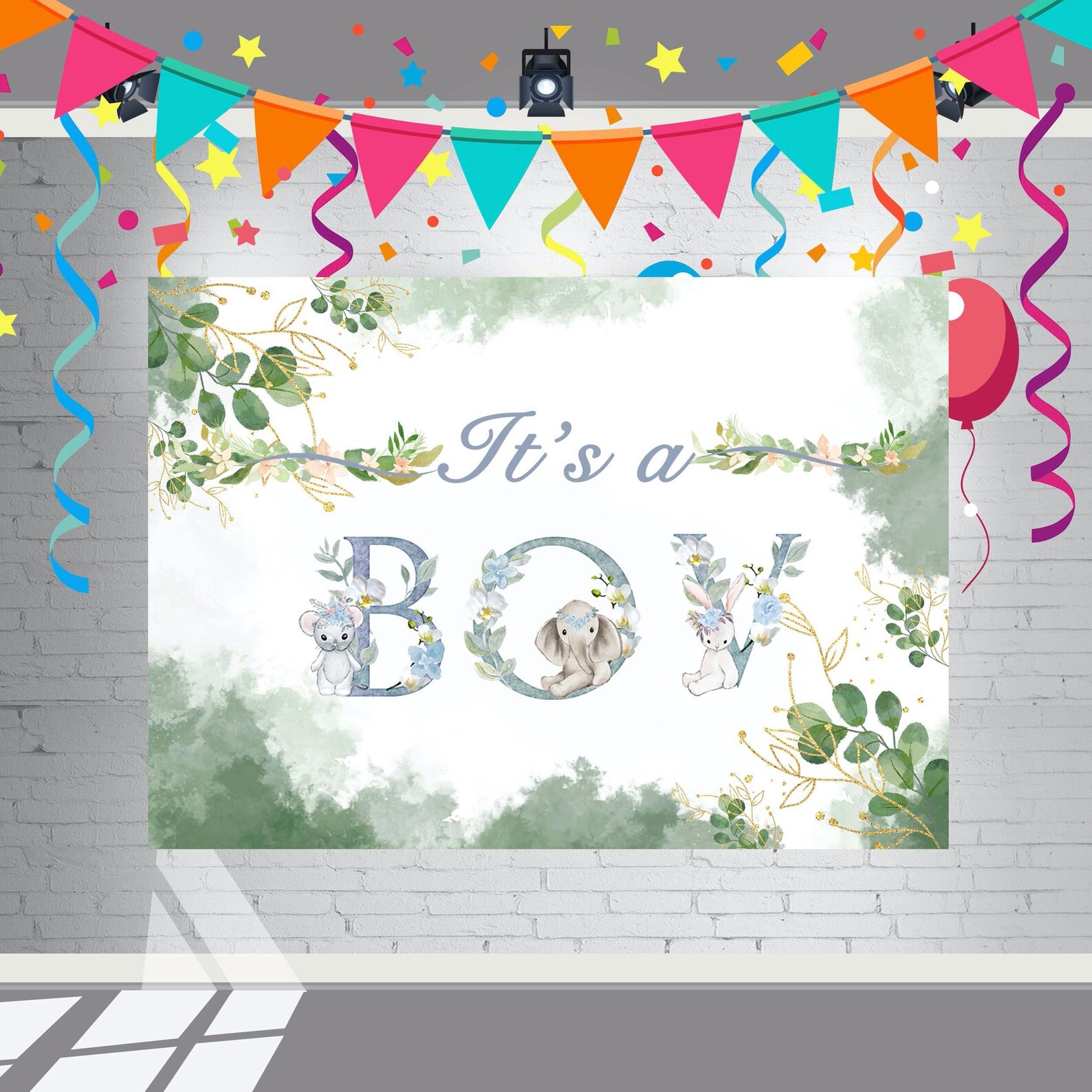 5x3ft It's a Boy Backdrop for Baby Shower Party Etsy UK