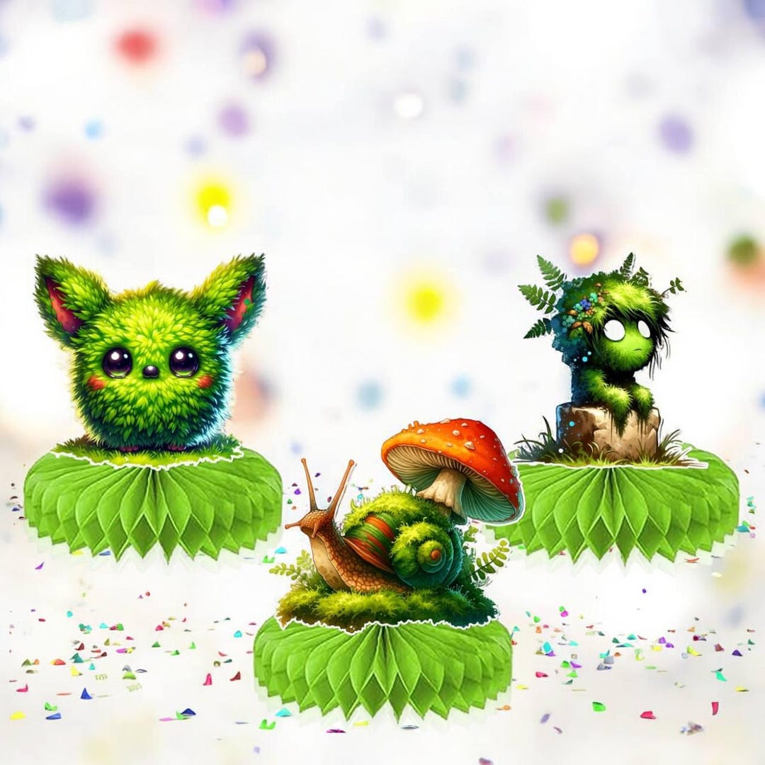 Computer Decorations Creatures Forest Creatures Honeycomb Centerpieces | 5 Pcs Woodland Table ...