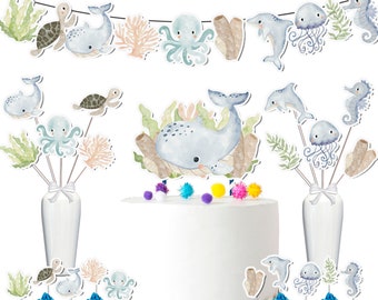 Under The Sea Party Decor Set - Magical Ocean Adventure for Birthdays & Baby Showers