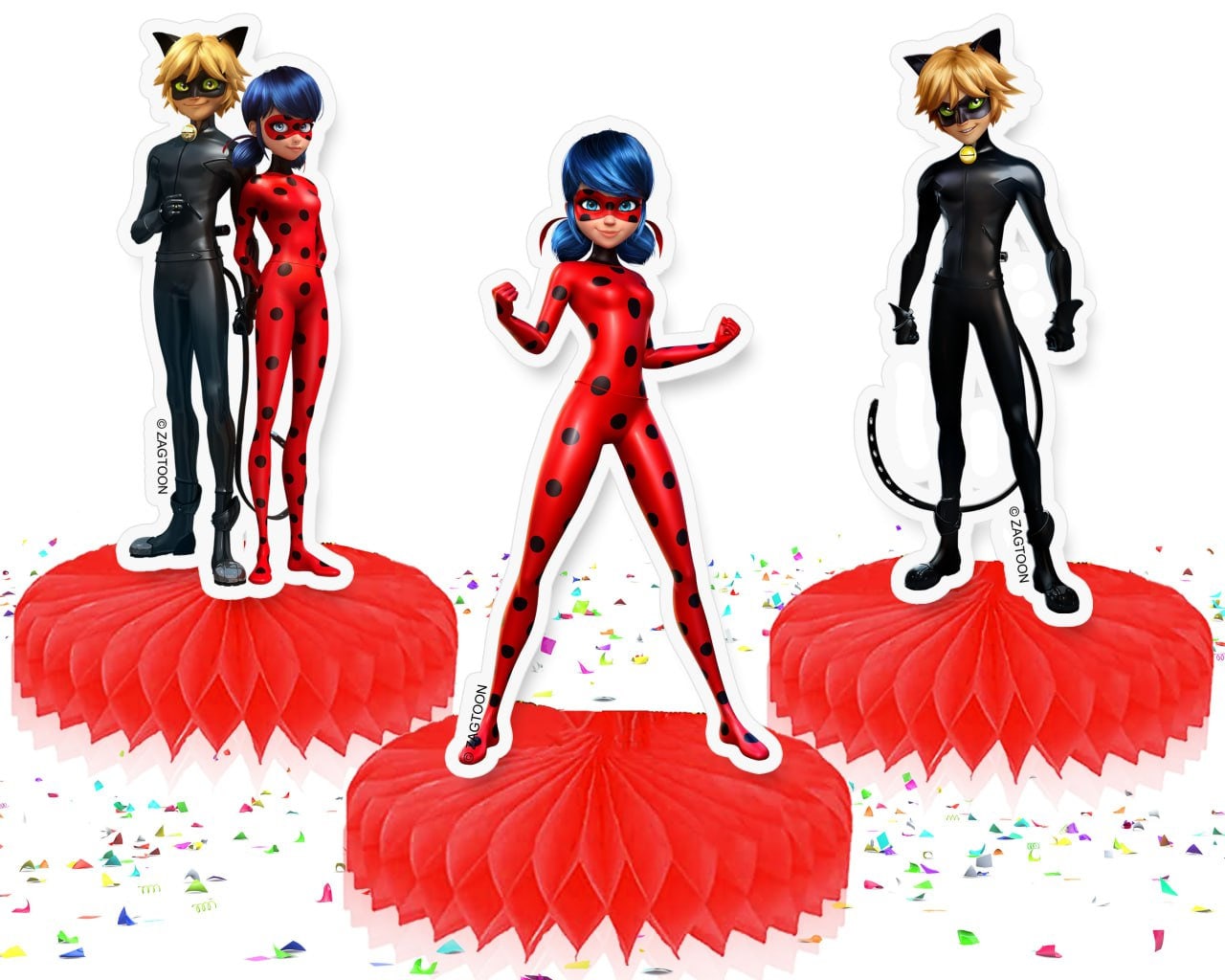 Ballon en aluminium Miraculous Ladybug - 5 pièces