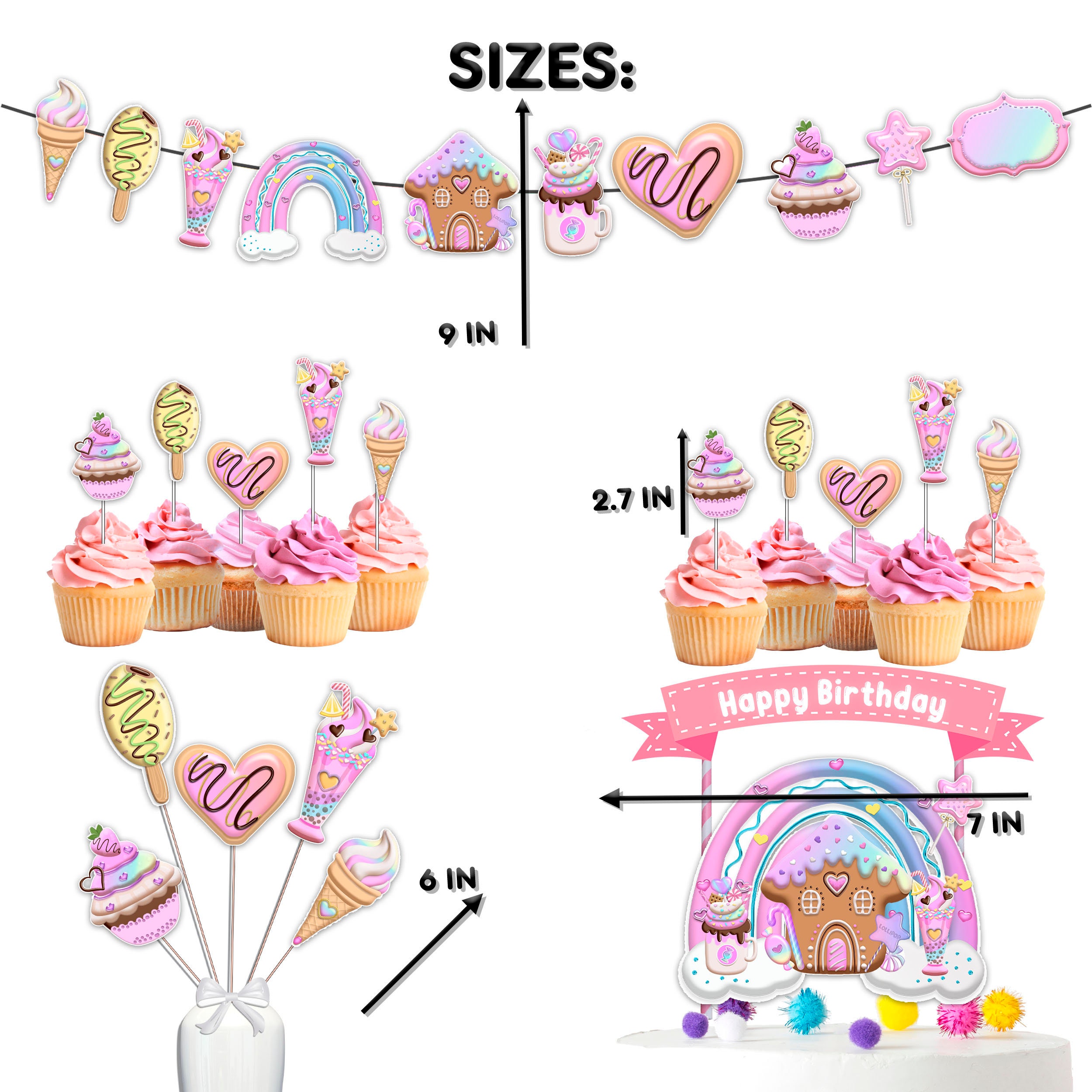 Candyland Birthday Party Decorations Set