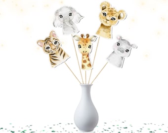 5 stuks jungle dieren thema tafel centerpieces - charmant decor voor babyborrels en verjaardagsfeestjes