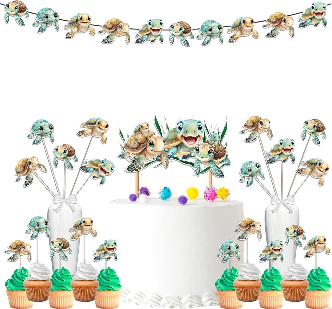 Turtles Baby Shower and Birthday Party Supplies Set - Banner ...