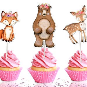 Woodland Animals Cupcake Toppers