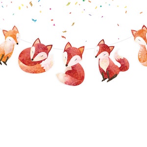 Boho Fox Birthday Decorations Banner Boho Woodland Foxes Party Supplies Baby Shower| Birthday Decorations for Forest Animals