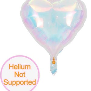 6pcs Colorful Gradient 18-inch Heart Shaped Holographic Balloons ...