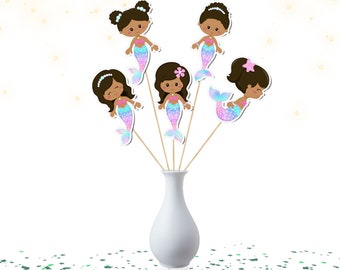 5 stuks Afro Zeemeermin Thema Tafeldecoraties - Betoverend Decor voor Babyborrels en Verjaardagsfeestjes