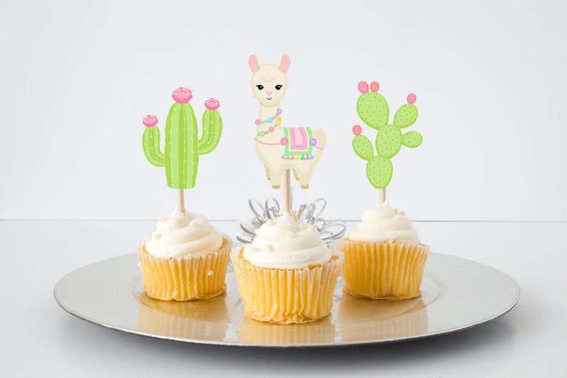 Llama Cupcake Toppers for Kids Llama Birthday Decorations Etsy