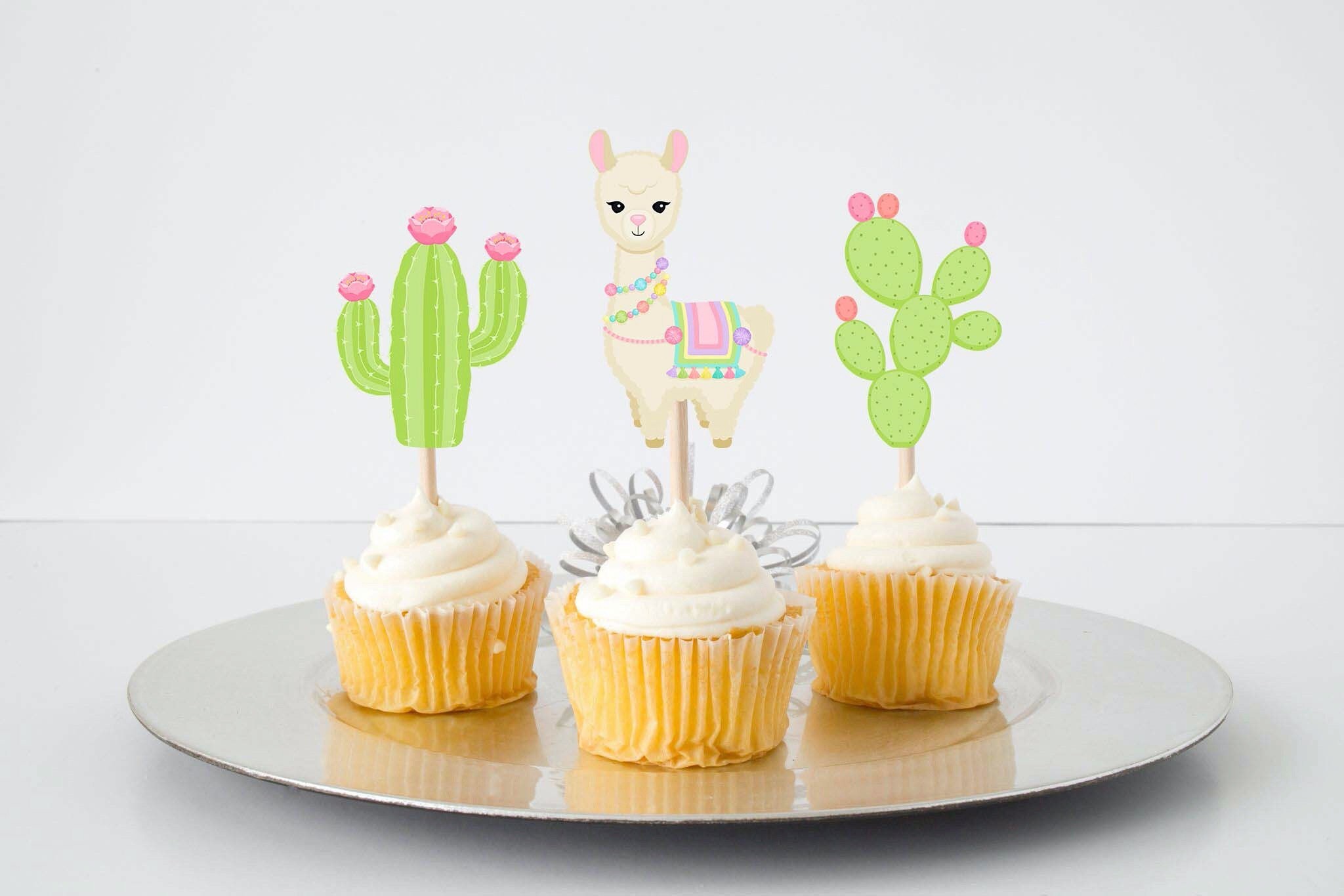 Llama Cupcake Toppers for Kids Llama Birthday Decorations | Etsy
