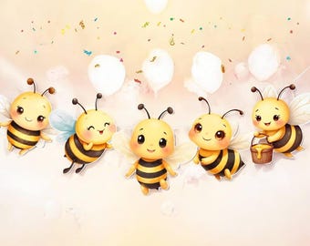 Bee Birthday Banner — Bee Party Garland Baby Shower Decorations for Girl or Boy, 1st Birthday Supplies