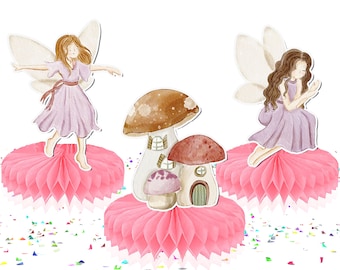 5 Pcs Enchanted Storybook Fairy Table Honeycombs - Perfect for Magical Baby Showers & Whimsical Birthday Parties