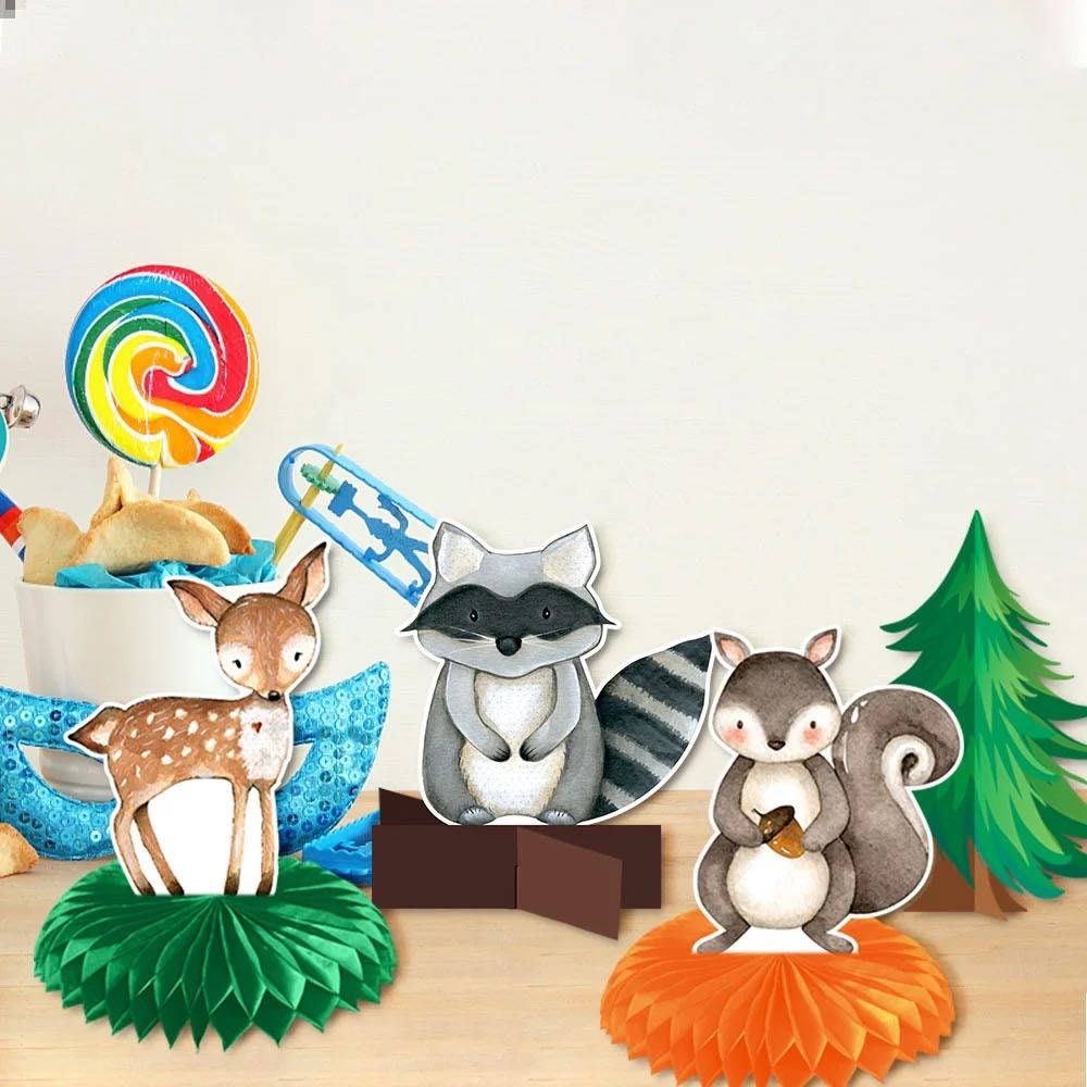Huxolynifty Decorazioni da Tavolo a Nido d'Ape con Animali da Fattoria, 9 pz Decorazioni da Tavolo a Nido d'Ape a Tema Animale Ranch, Perfette per Feste a Tema Fattoria