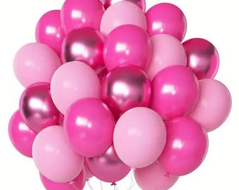 Luxurious Pink Party Balloon Set - 50 pcs Mixed Sizes for Celebrations