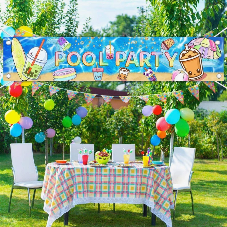 Boba Birthday Decorations Bubble Tea Banner Outdoor Party Etsy UK
