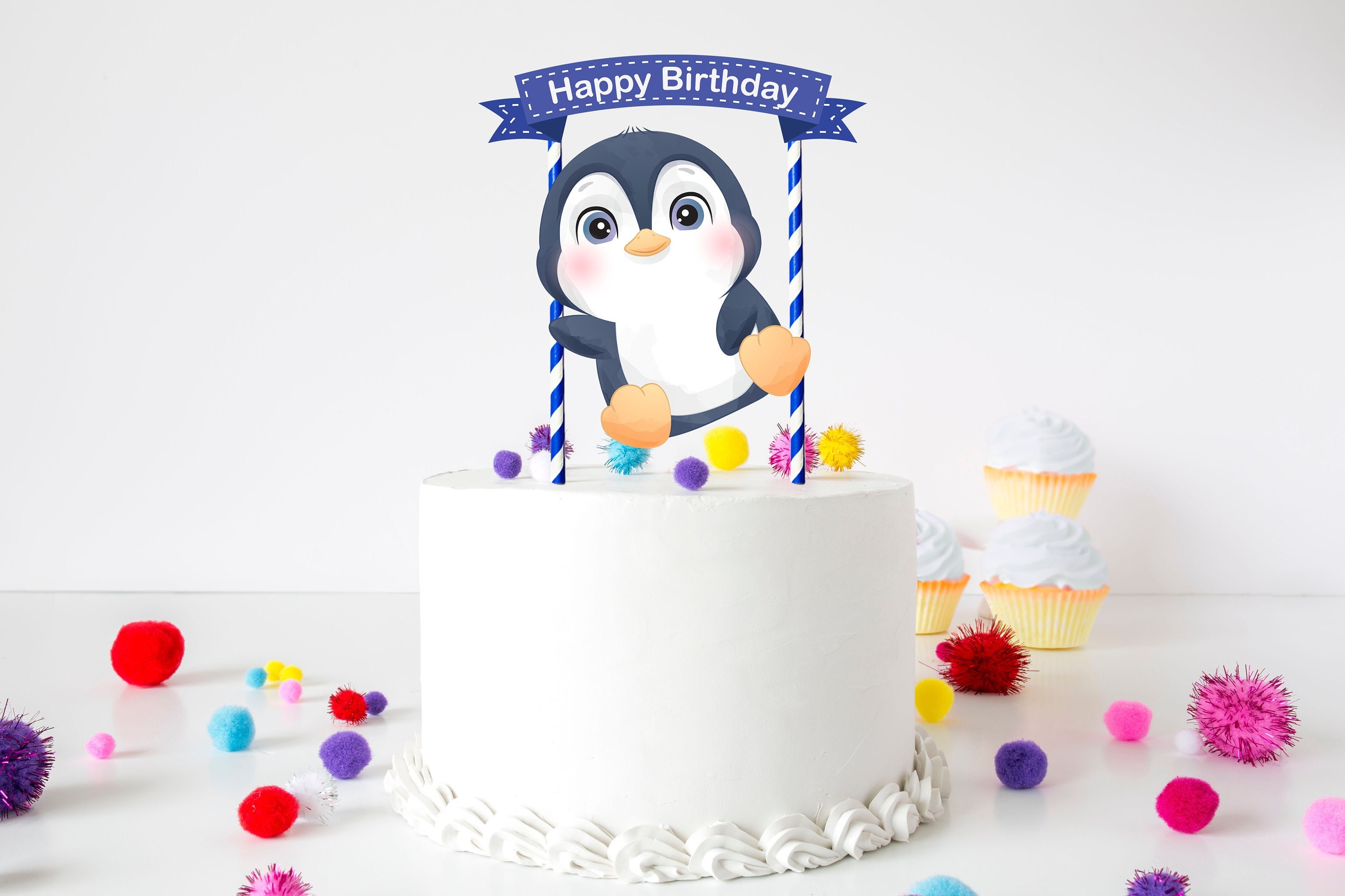 Winter Penguin Birthday Cake Topper for Under the Sea Theme - Etsy Winter Penguin Birthday Cake Topper for Under the Sea Theme - Etsy