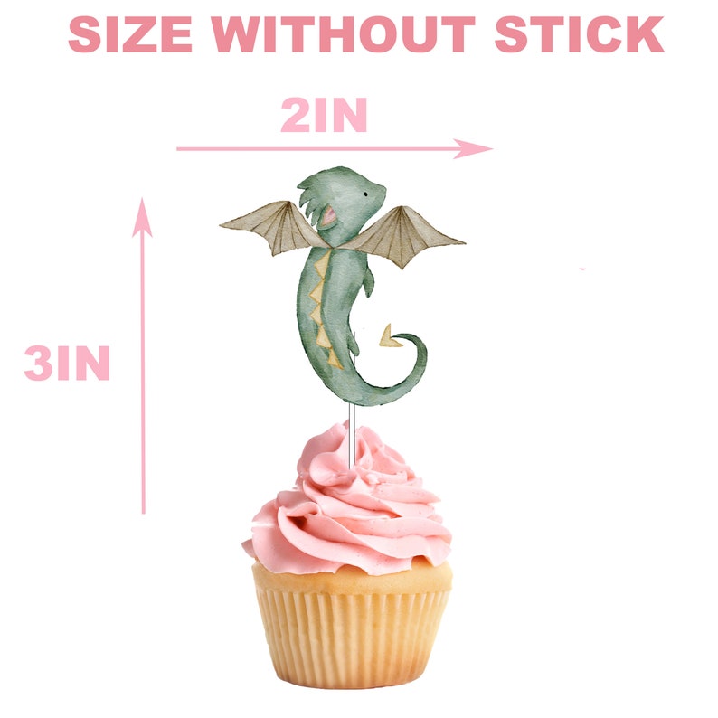 10 Pcs Dragons Theme Cupcake Toppers for Kids Dragon Party Etsy