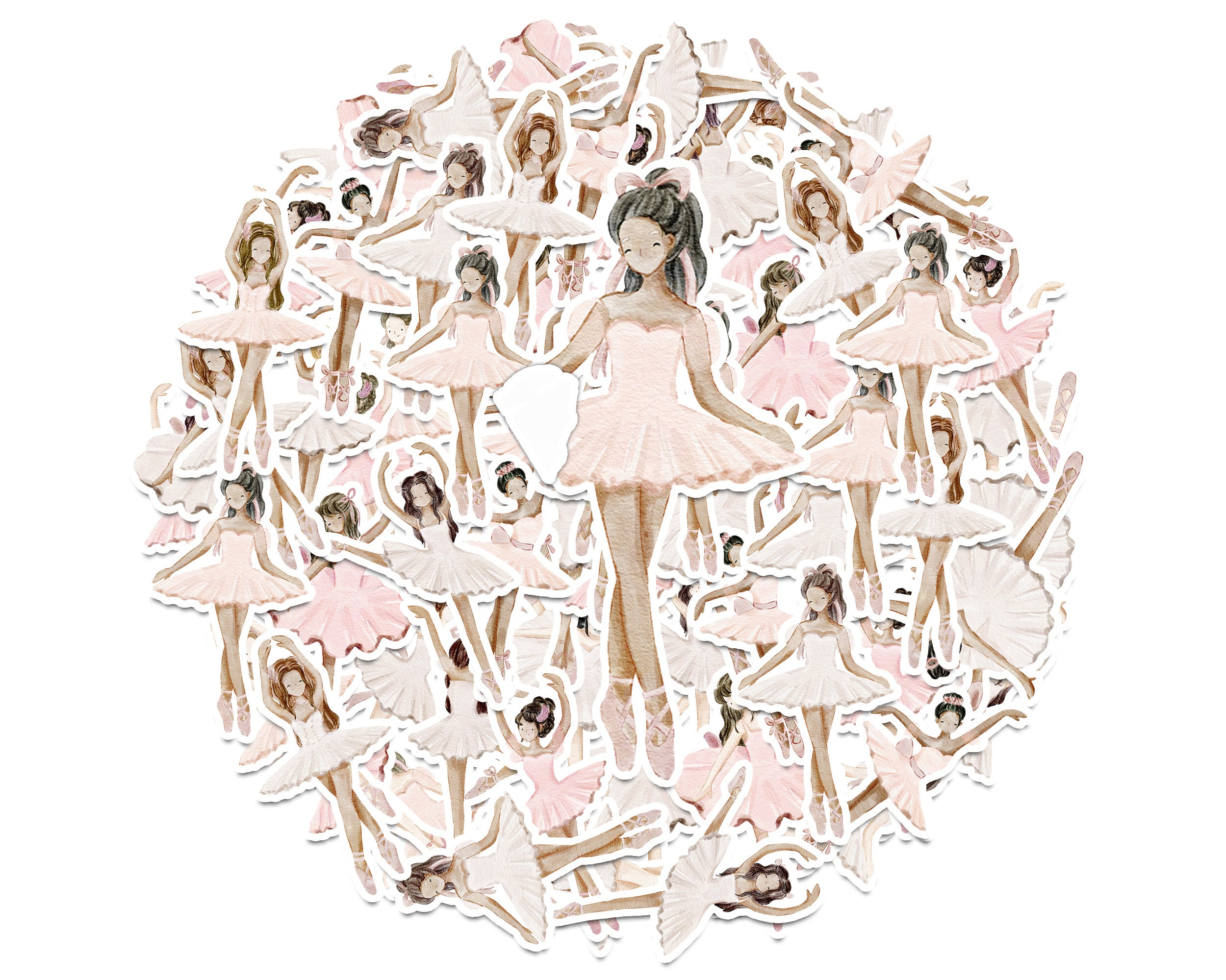 Ballerina Stickers Set of 25 - Elegant Ballet Dancer Decals for ...