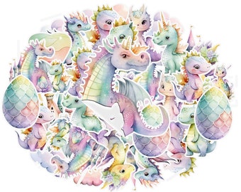 25 Pcs Pink Dragon Stickers - Enchanting Accents for Girls' Birthday or Baby Shower Parties
