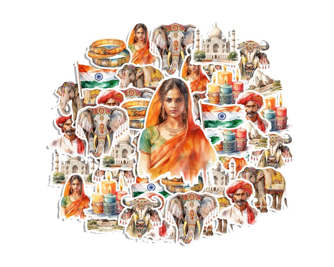 India Culture Stickers Set - 20pcs - Etsy