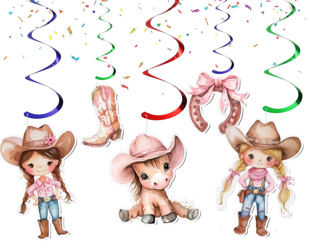 10 Pcs Pink Cowgirl Party Streamers - Perfect for Rustic Chic Baby ...
