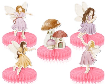 5 Pcs Enchanted Storybook Fairy Table Honeycombs - Perfect for Magical Baby Showers & Whimsical Birthday Parties