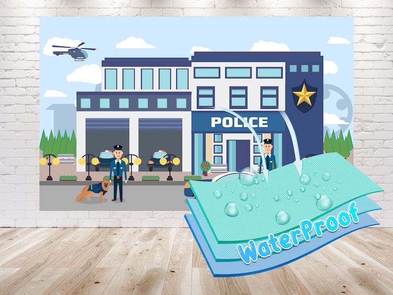 Police Blue Backdrop 5x3ft Police Backdrop for Birthday Party Decorations . Police Sheriff ...
