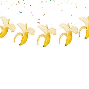 Banana Birthday Banner Cute Watercolor banana Party Supplies Baby Shower| Birthday Decorations for banana tropical fruits Theme