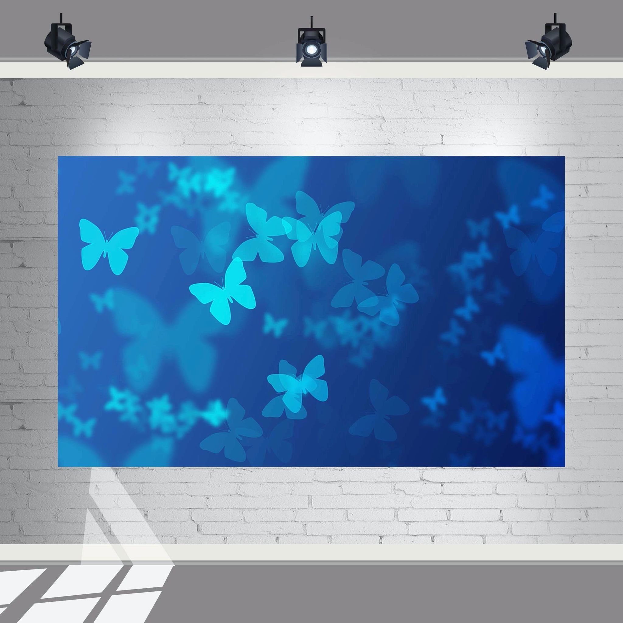 5x3FT Blue Butterflies Backdrop for Birthday and etc Party Decoration Butterfly Background for Birthday Butterfly Photo