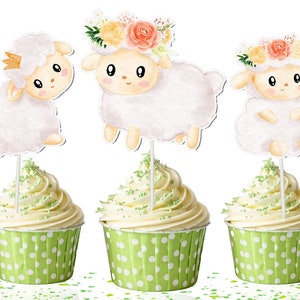 10 pcs Sheep Cupcake Toppers - Adorable Sheep Cake Decorations for Whimsical Celebrations